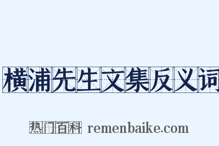 横浦先生文集反义词是什么意思的图片